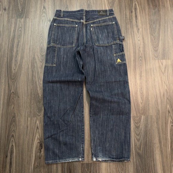 VINTAGE Levi's Silvertab Baggy Wide Leg Carpenter Jeans Mens 36x34(32) Blue Y2K - Picture 4 of 10